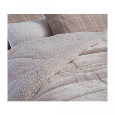 Nef-Nef Homeware Κουβερτοπάπλωμα Μονό 160x220εκ. Singular Μπεζ 220 GSM