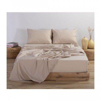 Nef-Nef Homeware Σεντόνι Υπέρδιπλο με Λάστιχο 160x200x30εκ. Basic 730 Beige