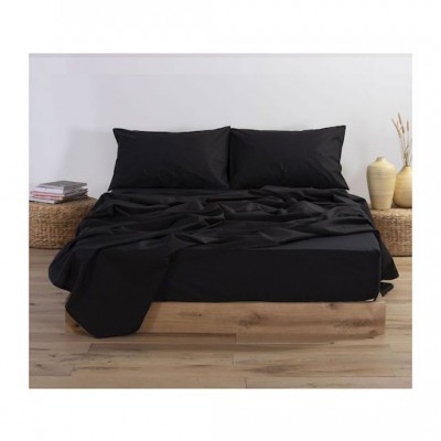 Nef-Nef Homeware Basic Σεντόνι Υπέρδιπλο με Λάστιχο 160x200+30εκ. 1136 Black