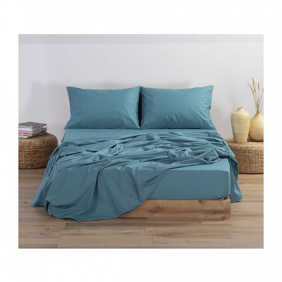 Nef-Nef Homeware Basic Σεντόνι Υπέρδιπλο με Λάστιχο 160x200+30εκ. Dusty Petrol