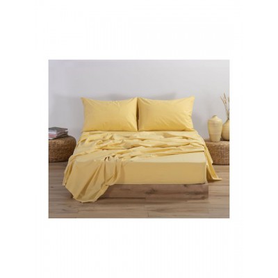 Nef-Nef Homeware Basic Σεντόνι Μονό 170x270εκ. Yellow