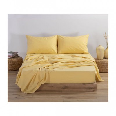 Nef-Nef Homeware Basic Σεντόνι Μονό 170x270εκ. Yellow