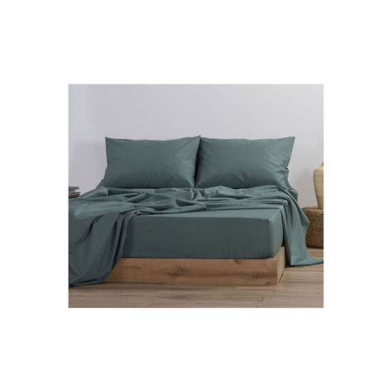 Nef-Nef Homeware Basic Σεντόνι Μονό με Λάστιχο 100x200+30εκ. 1172 Green