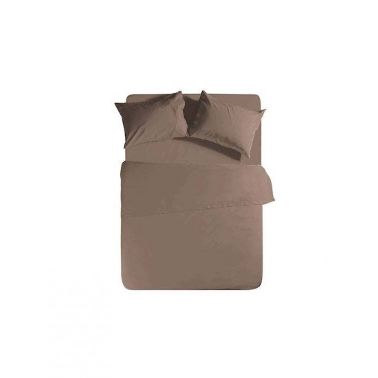 Nef-Nef Homeware Basic Σεντόνι Ημίδιπλο με Λάστιχο 120x200+30εκ. 1185 Mocca