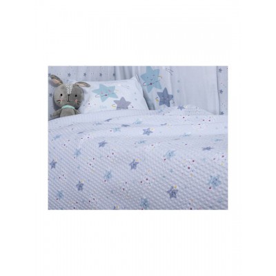 Nef-Nef Homeware Κουβέρτα Αγκαλιάς & Λίκνου Πικέ Γαλάζια 80x110εκ.