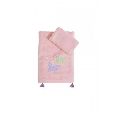 Nef-Nef Homeware Σετ Βρεφικές Πετσέτες 2τμχ Ροζ Βάρους 420gr/m²