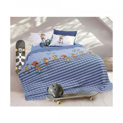 Nef-Nef Homeware Παιδικό Κουβερλί Ημίδιπλο In The City Μπλε 180x240εκ.