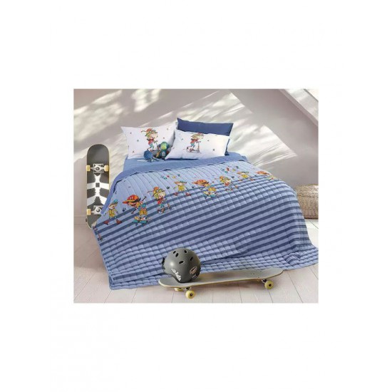Nef-Nef Homeware Παιδικό Κουβερλί Ημίδιπλο In The City Μπλε 180x240εκ.