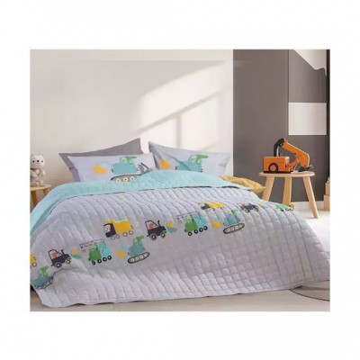 Nef-Nef Homeware Παιδικό Κουβερλί Ημίδιπλο Fun At Work Γκρι 180x240εκ.
