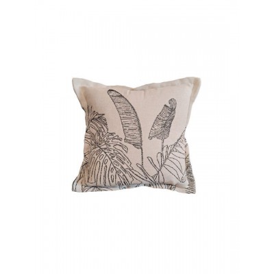 Nef-Nef Homeware Μαξιλάρι Καναπέ Grow από 100% Βαμβάκι Εκρού/μαύρο 50x50εκ.