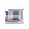 Nef-Nef Homeware Casual Check Σετ Σεντόνια King Size με Λάστιχο 180x200+32εκ. Γκρι (4τμχ)