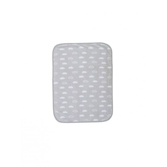 Nef-Nef Homeware Κουβέρτα Κούνιας Clouds Βελουτέ Γκρι Γκρι 100x140εκ.