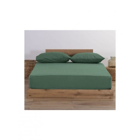Nef-Nef Homeware Jersey Σεντόνι Μονό με Λάστιχο 100x200+30εκ. Πράσινο