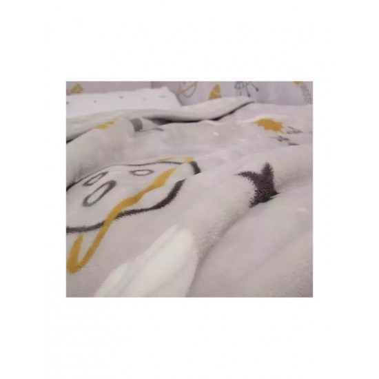 Nef-Nef Homeware Κουβέρτα Κούνιας My Universe Βελουτέ Γκρι 100x140εκ.