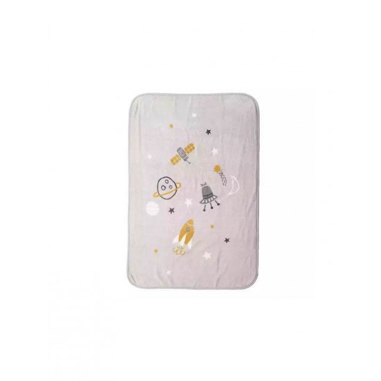 Nef-Nef Homeware Κουβέρτα Κούνιας My Universe Βελουτέ Γκρι 100x140εκ.