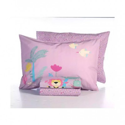 Nef-Nef Homeware Σετ Σεντόνια Μονά Βαμβακερά Roller Friends Μωβ 170x260cm 3τμχ