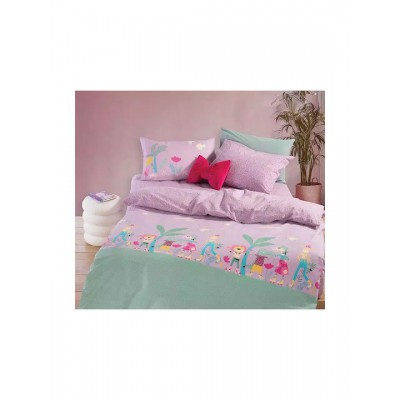 Nef-Nef Homeware Σετ Σεντόνια Μονά Βαμβακερά Roller Friends Μωβ 170x260cm 3τμχ