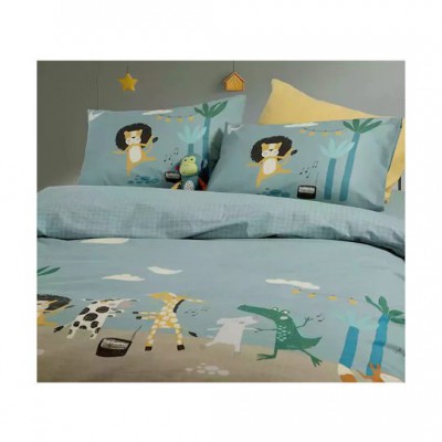 Nef-Nef Homeware Σετ Σεντόνια Μονά Βαμβακερά Wild Dance Μπλε 170x260cm 3τμχ