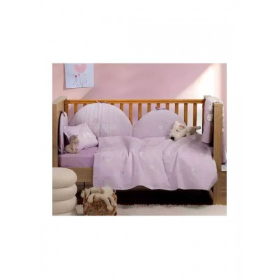 Nef-Nef Homeware Best Friends Σετ Βρεφικά Σεντόνια Κούνιας Βαμβακερά Λιλά 120x170εκ. 3τμχ