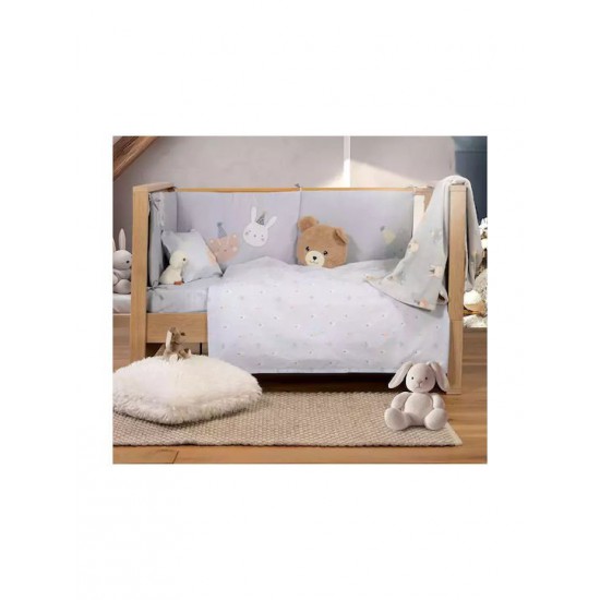 Nef-Nef Homeware Special Party Σετ Βρεφικά Σεντόνια Κούνιας Βαμβακερά Μπλε 120x170εκ. 3τμχ