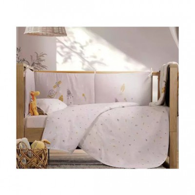 Nef-Nef Homeware Universe Σετ Βρεφικά Σεντόνια Κούνιας Βαμβακερά Γκρι 120x170εκ. 3τμχ