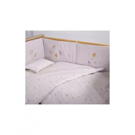 Nef-Nef Homeware Universe Σετ Βρεφικά Σεντόνια Κούνιας Βαμβακερά Γκρι 120x170εκ. 3τμχ