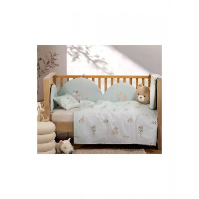 Nef-Nef Homeware Life In The City Σετ Βρεφικά Σεντόνια Κούνιας Βαμβακερά Τιρκουάζ 120x170εκ. 3τμχ