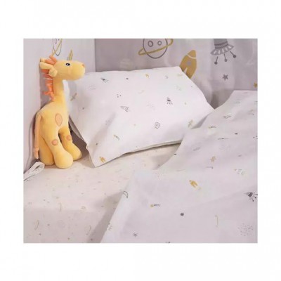 Nef-Nef Homeware Universe Σετ Βρεφικά Σεντόνια Κούνιας Βαμβακερά Γκρι 120x170εκ. 3τμχ