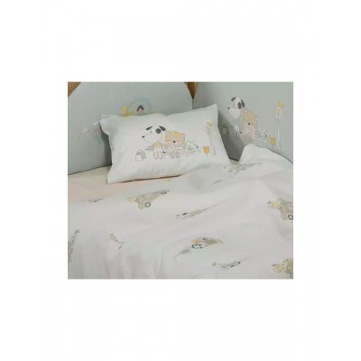 Nef-Nef Homeware Life In The City Σετ Βρεφικά Σεντόνια Κούνιας Βαμβακερά Τιρκουάζ 120x170εκ. 3τμχ