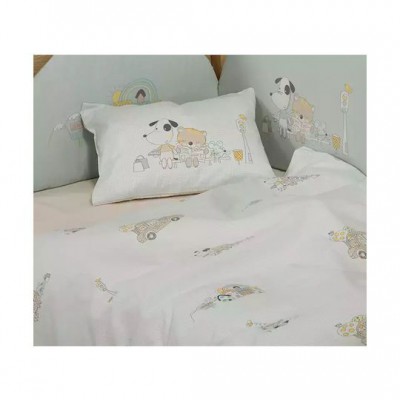 Nef-Nef Homeware Life In The City Σετ Βρεφικά Σεντόνια Κούνιας Βαμβακερά Τιρκουάζ 120x170εκ. 3τμχ