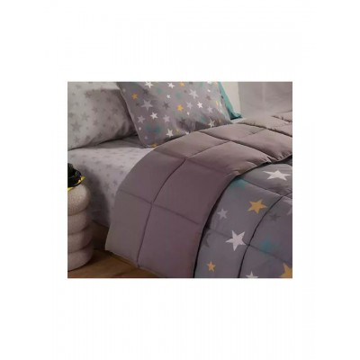 Nef-Nef Homeware Παιδικό Πάπλωμα Διπλής Όψης Μονό Stars Above Γκρι 160x220εκ.