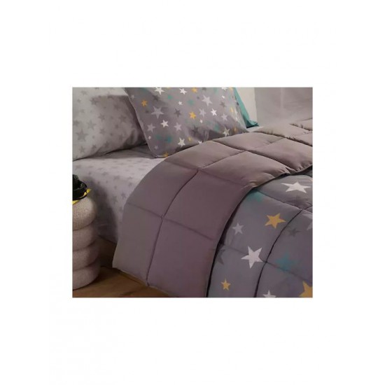 Nef-Nef Homeware Παιδικό Πάπλωμα Διπλής Όψης Μονό Stars Above Γκρι 160x220εκ.