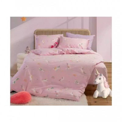 Nef-Nef Homeware Unicorns Style Σετ Παιδική Παπλωματοθήκη Μονή με Μαξιλαροθήκη Βαμβακερή Ροζ 160x240εκ.