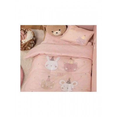 Nef-Nef Homeware Πάπλωμα Κούνιας Βαμβακερό Special Party Ροζ 110x140cm