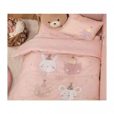 Nef-Nef Homeware Πάπλωμα Κούνιας Βαμβακερό Special Party Ροζ 110x140cm