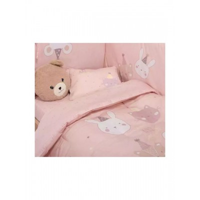 Nef-Nef Homeware Πάπλωμα Κούνιας Βαμβακερό Special Party Ροζ 110x140cm