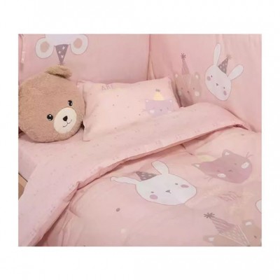 Nef-Nef Homeware Πάπλωμα Κούνιας Βαμβακερό Special Party Ροζ 110x140cm