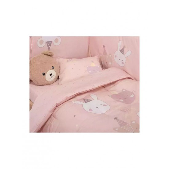 Nef-Nef Homeware Πάπλωμα Κούνιας Βαμβακερό Special Party Ροζ 110x140cm