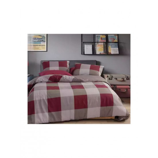 Nef-Nef Homeware Casual Σετ Σεντόνια Υπέρδιπλα με Λάστιχο 160x200+35εκ. Bordo (4τμχ)