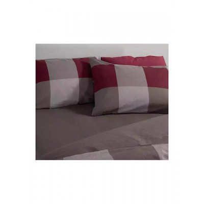 Nef-Nef Homeware Casual Σετ Σεντόνια Υπέρδιπλα με Λάστιχο 160x200+35εκ. Bordo (4τμχ)