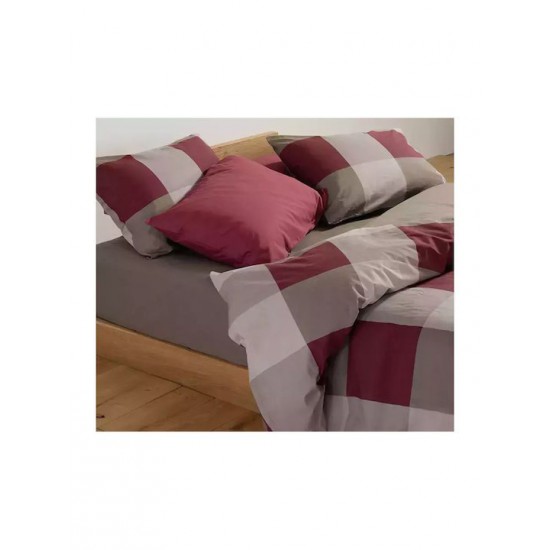 Nef-Nef Homeware Casual Σετ Σεντόνια Υπέρδιπλα με Λάστιχο 160x200+35εκ. Bordo (4τμχ)