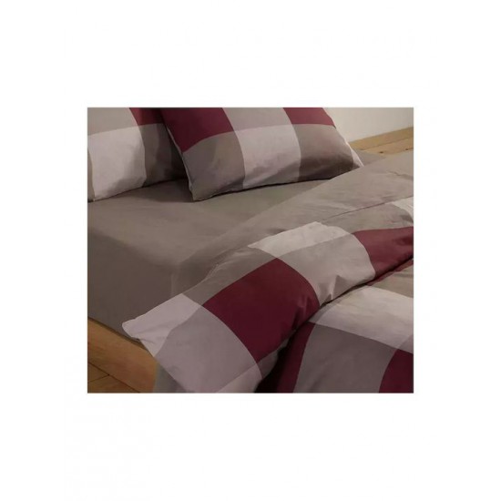 Nef-Nef Homeware Casual Σετ Σεντόνια Υπέρδιπλα με Λάστιχο 160x200+35εκ. Bordo (4τμχ)