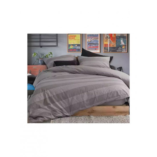Nef-Nef Homeware Casual Σετ Σεντόνια Υπέρδιπλα με Λάστιχο 160x200+35εκ. D.grey (4τμχ)