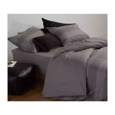Nef-Nef Homeware Casual Σετ Σεντόνια Υπέρδιπλα με Λάστιχο 160x200+35εκ. D.grey (4τμχ)