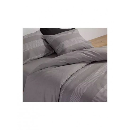 Nef-Nef Homeware Casual Σετ Σεντόνια Υπέρδιπλα με Λάστιχο 160x200+35εκ. D.grey (4τμχ)