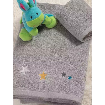 Nef-Nef Homeware Σετ Βρεφικές Πετσέτες 2τμχ Stars Above Γκρι Βάρους 420gr/m²