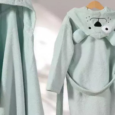 Nef-Nef Homeware Βρεφική Κάπα-Μπουρνούζι με Κουκούλα Life In The City Misty Blue