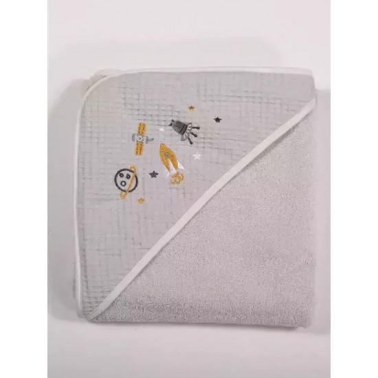 Nef-Nef Homeware Βρεφική Κάπα-Μπουρνούζι με Κουκούλα Cloud Cloud Cloud