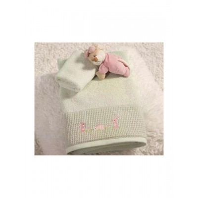 Nef-Nef Homeware Σετ Βρεφικές Πετσέτες 2τμχ Πράσινες Βάρους 420gr/m²