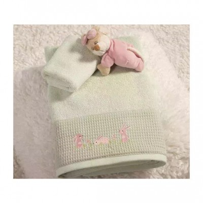 Nef-Nef Homeware Σετ Βρεφικές Πετσέτες 2τμχ Πράσινες Βάρους 420gr/m²